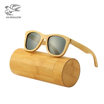 Солнцезащитные очки SWALLOW из натурального 100% дерева, поляризованные бамбуковые линзы UV400TAC, защищающие от ультрафиолета и бликов