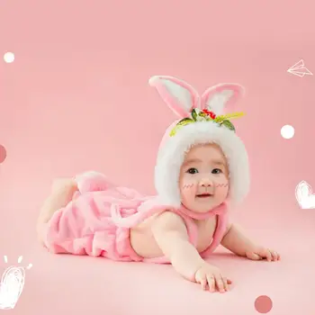 Наряд для девочек, нежный Удобный комплект одежды в стиле шляпы с кроликом, Детские принадлежности, Детская Одежда, Комплект одежды
