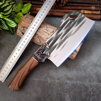 Китайский Мясницкий Нож с большой костью из Высокоуглеродистой стали для шеф-повара, Острый Мощный Тесак, Измельчитель Для Приготовления Мяса, овощей, нож шеф-повара
