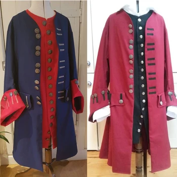 Мужская Викторианская Королевская военная куртка 18 века, комплект жилетов, Европейская Средневековая одежда, Костюм в стиле Викторианского Ренессанса, набор в стиле Регентства