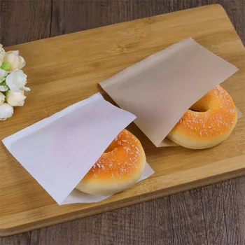 100 шт./лот, упаковочный пакет из крафт-бумаги, маслостойкий водонепроницаемый бумажный пакет 12x12 см, 2 цвета, хлебный пакет