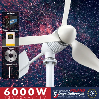 Galaxy Gang 6000 Вт Турбогенератор Бытовая Ветроэнергетика 12 В 24 В 48 В Бесплатная Энергия С Супер Гибридным Контроллером Зарядного Устройства