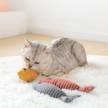 Мягкая плюшевая игрушка для кошек с 3D-моделированием, Рыба-Кошачья мята, Жевательная игрушка в форме рыбы, Интерактивная Обучающая игрушка Для домашних животных