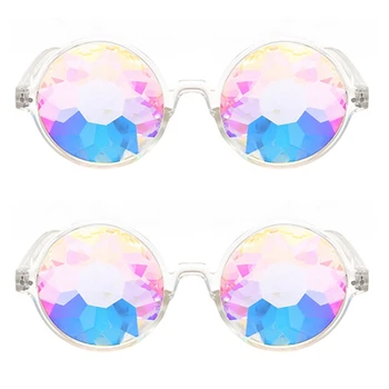 2X Очки-калейдоскоп Rave Festival Party Солнцезащитные очки с дифрагированными линзами-прозрачный