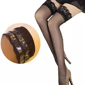 Женские брюки, Черный, белый Сексуальный кружевной топ, силиконовый ремешок, противоскользящие чулки на бедрах для ночного клуба, для зимнего дома, для помещений