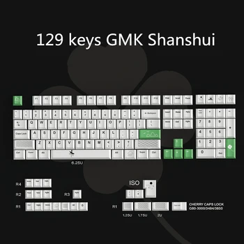 129 Ключей/набор GMK Shanshui Keycaps PBT Dye Subber Колпачки Для ключей Cherry Profile Keycap Для Cherry G80 3000 3484 3850 GH60 GK64 ANNE