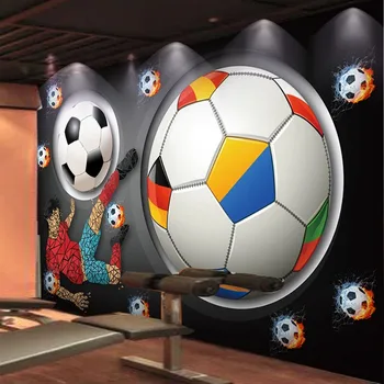 Изготовленные на заказ Любого размера 3D Абстрактные футбольные Фоновые обои Для стен спальни Декоративная роспись Papel De Parede Home Décor Tapety