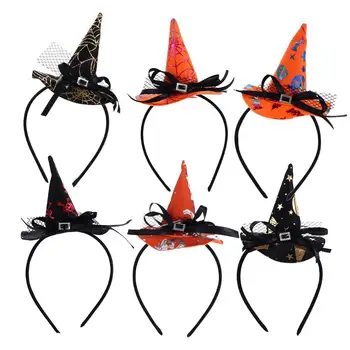 Шляпа ведьмы в виде тыквы, реквизит для Косплея, головные уборы с привидениями на Хэллоуин, детская повязка на голову, Обруч для волос на Хэллоуин, Аксессуары для волос