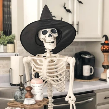 40 см Человеческий скелет для украшения Хэллоуина, реалистичная модель костей черепа, домашний декор для вечеринки в честь Хэллоуина, Дом с привидениями, реквизит ужасов
