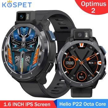Kospet Optimus 2 4G Смарт-часы 13MP С Поворотной Камерой Фонарик Helio P22 Восьмиядерный 4 ГБ 128 ГБ Android 10,7 Smartwatch Wifi GPS