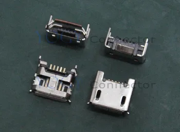 (100 шт./лот) Разъемы Micro USB с 4 фиксированными ножками, подходящие для mp3, mp4, телефонов