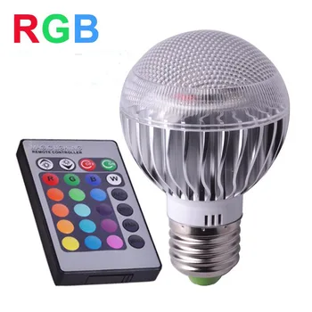 E27 RGB Dimmable LED Light 85-265 В 110 В 220 В Красочные лампы накаливания 6 Вт + 24 клавиши ИК-пульт дистанционного управления освещением