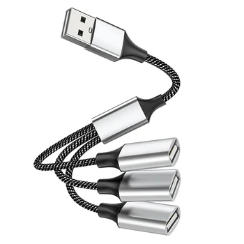 Концентратор с тройным портом USB от USB 2.0, кабель-адаптер OTG, преобразователь данных Hab, USB-удлинитель, USB a-3 USB