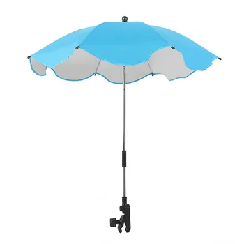 Зонт с регулируемым коэффициентом защиты SPF 50 +, зонт с зажимом, свободно сгибающийся с защитой от ультрафиолета, Пляжный зонт для коляски Sombrilla Playa