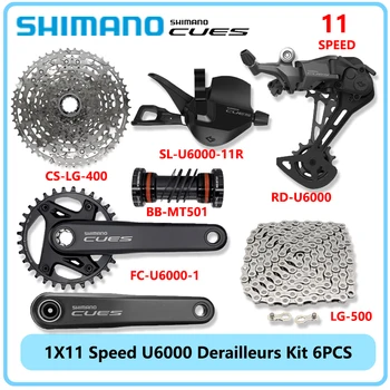 Комплект Переключателей Скоростей SHIMANO CUES U6000 1X11 для MTB Велосипеда 11 Speed Groupset Черная 50T Кассетная Звездочка Оригинальные Запчасти Для Велосипеда
