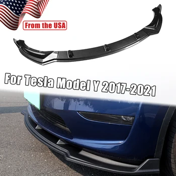 Для Tesla Модель Y 2017-2021 Сажа Передний Нижний бампер спойлер Модификация автомобиля обвес Бампер диффузор Протектор