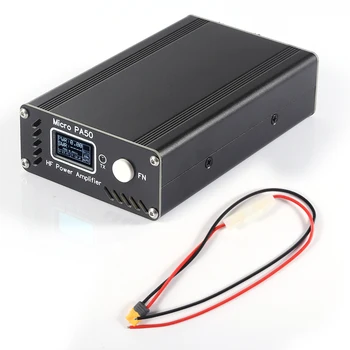 Micro PA50 50 Вт 3,5 МГц-28,5 МГц Интеллектуальный Портативный Коротковолновый усилитель мощности HF с измерителем мощности/КСВ + Автоматический фильтр LPF