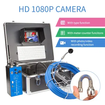 Синий кабель H1 40m со счетчиком счетчиков DVR Система контроля стенок труб Система обнаружения стенок труб Эндоскопическая камера