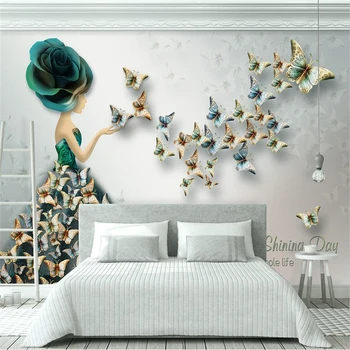 beibehang Пользовательские 3D обои фреска ретро декор гостиной фон настенное растение украшение Балетная танцующая девушка рулон обоев