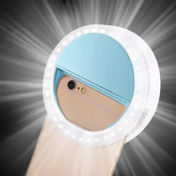 Универсальный Селфи светодиодный кольцевой светильник-вспышка Портативный мобильный телефон 36 СВЕТОДИОДОВ Селфи лампа со светящимся кольцевым зажимом для iPhone 8 7 6 Plus Samsung