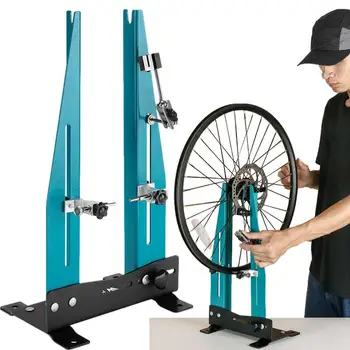 Подставка для крепления колес, Регулируемая велосипедная подставка для обслуживания, Съемный многофункциональный инструмент для ремонта выравнивания велосипедных колес Отличный инструмент