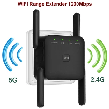 Удлинитель Wi-Fi с частотой 5 ГГц, Беспроводной усилитель Wi-Fi дальнего действия, Адаптер AC1200, Усилитель Wi-Fi со скоростью 1200 Мбит/с, Ретранслятор сигнала Wi-Fi 802.11N