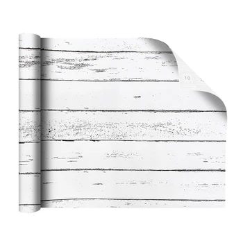 Bocun Бело-серые деревянные обои из самоклеящейся бумаги, съемные деревянные обои, декоративное настенное покрытие для спальни