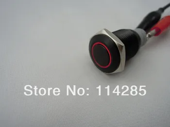 Новый черный 12 В 3A 16 мм Красный Ангел глаз светодиодный металлический переключатель кнопочный переключатель включения/выключения DIY