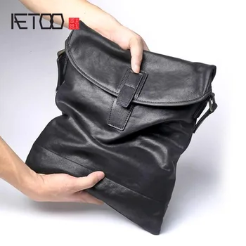 Мужская сумка AETOO из натуральной кожи, Япония и Южная Корея, новая японская и корейская мужская сумка через плечо, ультратонкая вертикальная повседневная сумка le