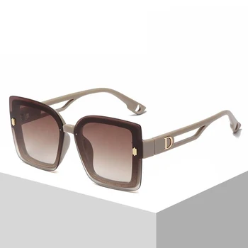 KAMMPT Квадратные Солнцезащитные очки Большого размера Без Оправы Женские 2022 Модные Женские UV400 Брендовые дизайнерские очки Lxuxury для женщин