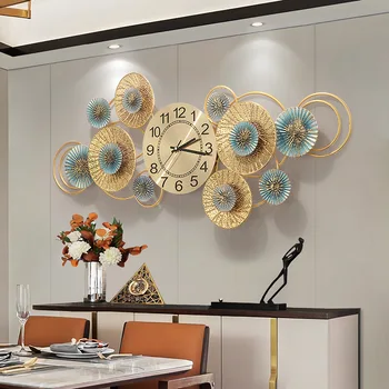 2023 новые роскошные модные декоративные часы для гостиной, настенные часы, ресторан, креативная железная атмосфера, бесшумные часы, настенное искусство
