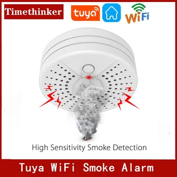 Tuya WiFi Дымовая Сигнализация Противопожарная защита Детектор дыма Коптильня Комбинированная Пожарная Сигнализация Домашняя Охранная система Пожарные