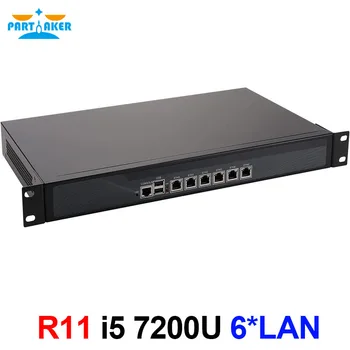 Поддержка 1U 6 Gigabit Ethernet процессора Intel Core i5 7200U Сетевой маршрутизатор Брандмауэр Компьютер под управлением pfSense 8G Ram 256G SSD R11