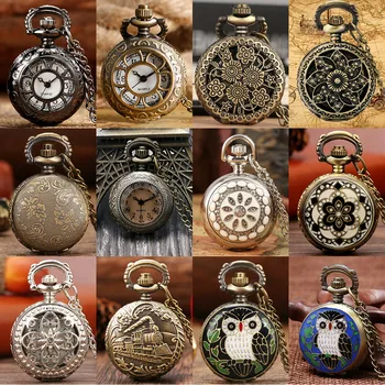 Прекрасное Мини-ожерелье, карманные часы, Кварцевые, с арабскими цифрами, циферблат, Подвеска, Цепочка, Антикварные Крошечные часы, подарки для детей, женщин