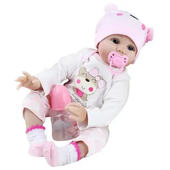 22-Дюймовые детские куклы для новорожденных Девочек, реалистичная мягкая силиконовая детская кукла, высококачественные художественные куклы ручной работы, игрушки для детей