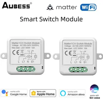 Matter WIFI Smart Switch Модуль Реле-Выключателя HomeKit Control Домашняя Автоматизация Умный Дом Работает С Siri Alexa Google Home
