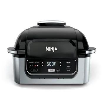 Внутренний гриль Ninja® Foodi™ 4 в 1 с 4-литровой фритюрницей, для запекания и запекания, AG300