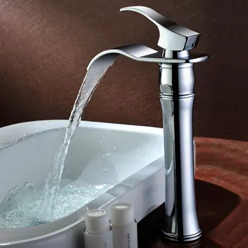 Европейская высококачественная латунная хромированная раковина для ванной комнаты, водопадный кран, золотой таз, смеситель для горячей и холодной воды, кран-MD4534