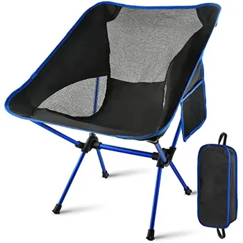 Складной походный стул, легкий походный стул с сумкой для переноски и боковым карманом для кемпинга, пешего туризма, садоводства, пляжных путешествий