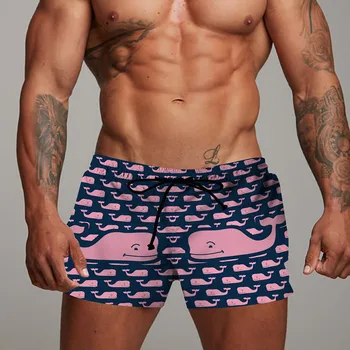 Мужские Шорты Гавайские плавки Сетчатые пляжные панталоны с 3D принтом cortos Летние пляжные спортивные брюки для фитнеса Свободный Низ домашней одежды