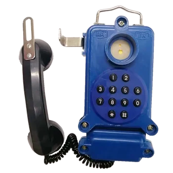 Безопасный настенный телефон с круглой кнопкой, шумозащитный телефон для нефтехимической промышленности, уровень IIC, корпус из армированного стеклом пластика