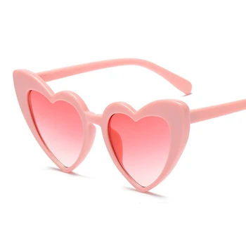 Женские солнцезащитные очки в форме сердца, пластиковые женские брендовые дизайнерские модные линзы без оправы LOVE Clear Ocean, Солнцезащитные очки Oculos