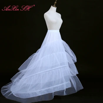 AnXin SH Свадебное платье невесты с различными увеличивающими объем белыми оборками, нижняя юбка-суета, Регулируемые фалды платья, корзина