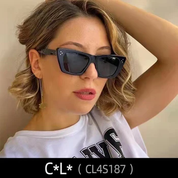 CL4S187 Солнцезащитные Очки Для Женщин Мужские Черные Очки Cat eye MGlasses Шпионские Модные Негабаритные Роскошные Дизайнерские Брендовые Jennie CeLinx