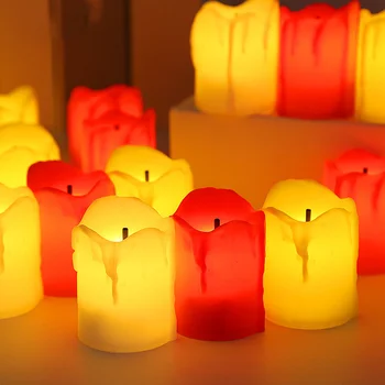 Беспламенная светодиодная свеча, яркая чайная лампа на батарейках с реалистичным пламенем, Рождественский Праздник, Свадебное украшение для дома