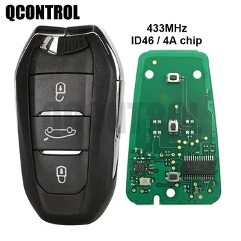 QCONTROL пульт дистанционного управления ключ для Peugeot 208 308 508 3008 5008 Citroen HU83 частота лезвия 433 МГц 434 МГц интеллектуальный