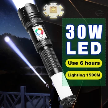 Мощные светодиодные фонари для самообороны Кемпинг Lanterna EDC Type-C Быстрая Зарядка Ультра Мощный фонарик с зумом Фонарь дальнего действия
