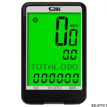 SD-577C1, велосипедные беспроводные кодовые часы с подсветкой большого экрана, многоязычный английский секундомер
