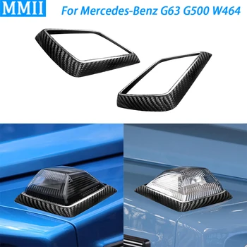 Для Mercedes-Benz G63 G500 W464 2019-2020 2 шт. Из Настоящего Углеродного Волокна Передняя Сторона Капота Двигателя Рамка Указателя Поворота Декоративная Крышка
