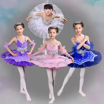 Профессиональная Балетная пачка Для девочек, 4 Цвета, Блинная Пачка-балерина, Праздничное платье Для Взрослых Женщин, Детский Балетный Танцевальный костюм